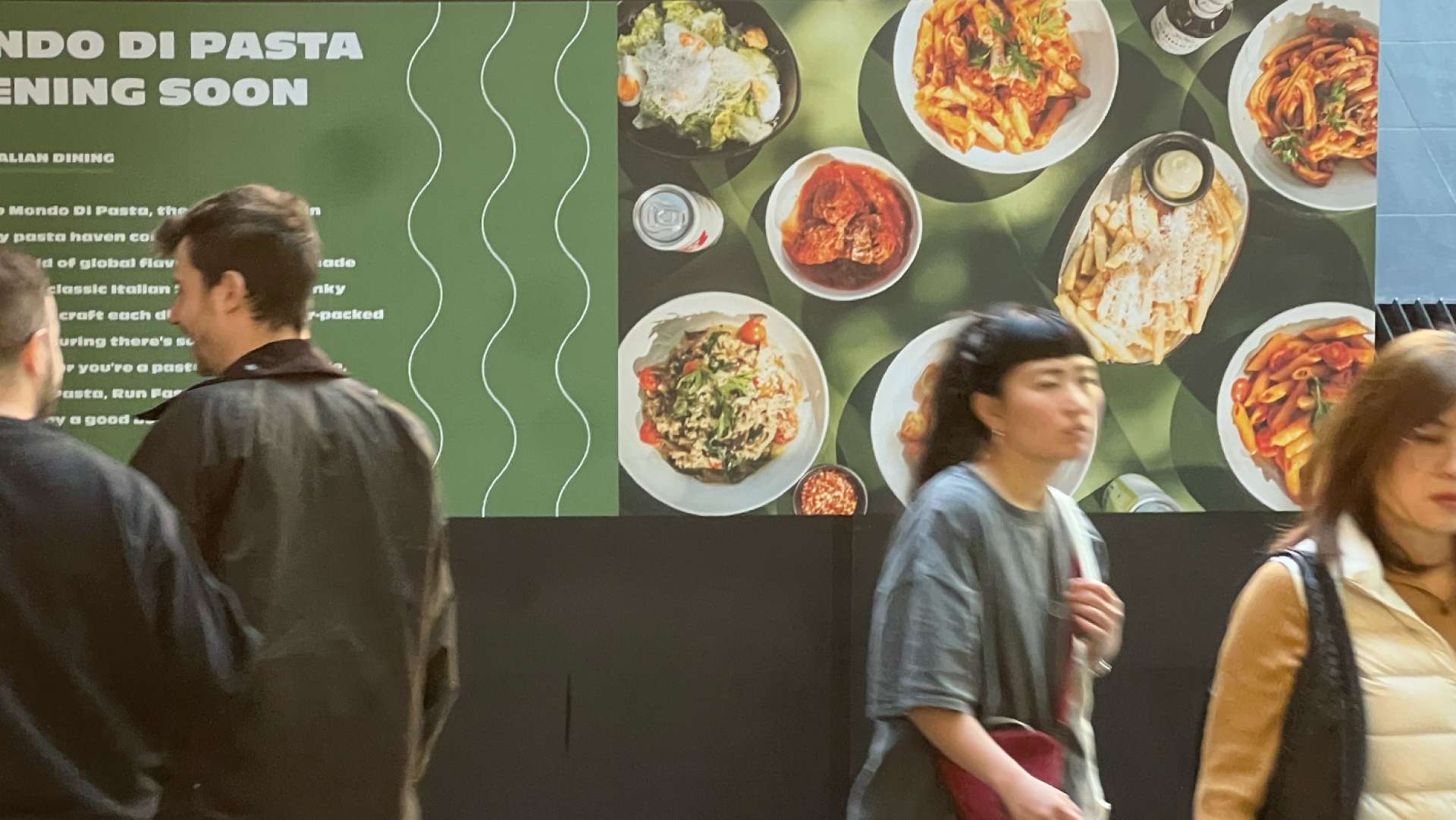 New Mondo Di Pasta QV Restaurant Hoarding Graphics